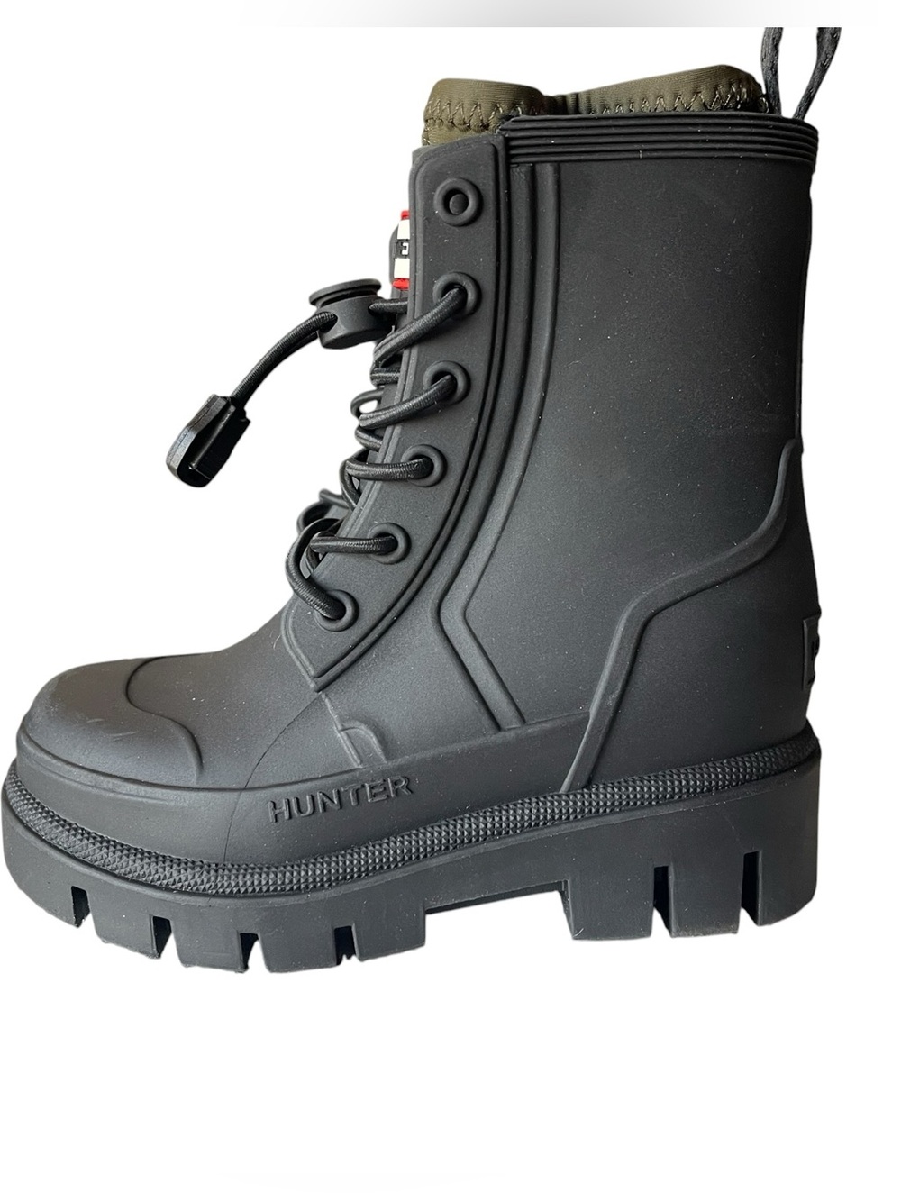 HUNTER Kids' Stamp Waterproof Lace-Up Rain Boot (little kids, toddler, walker) - Picture 4 of 11
